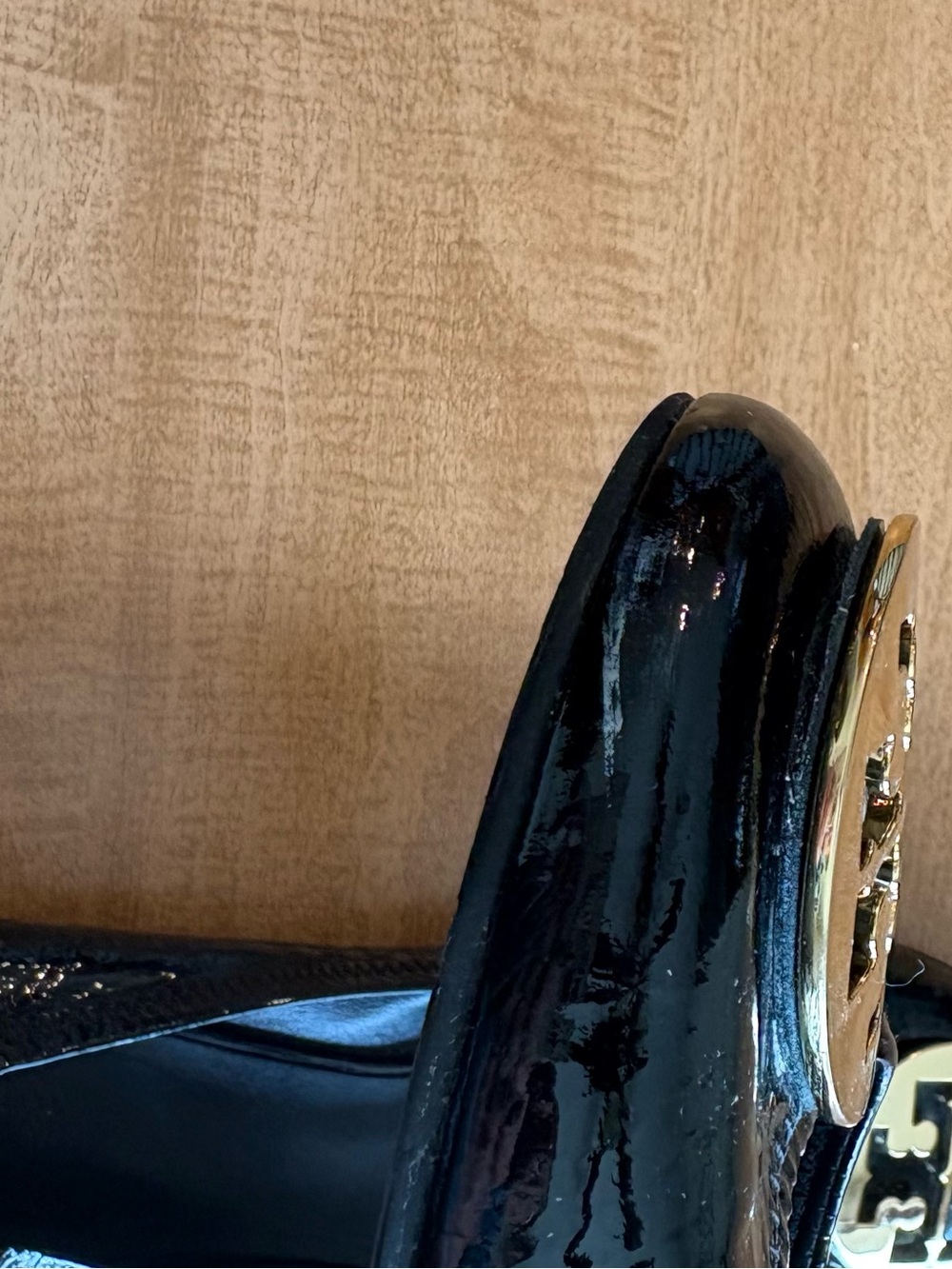Tory Burch Black Patent Leather Logo Ballet Flats - Picture 6 of 6